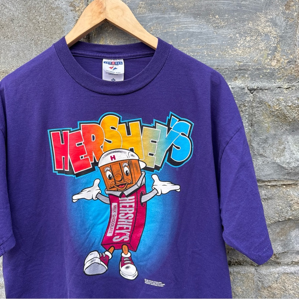 Vintage Hershey's Chocolate T-shirt XL 90s Hershey Park Purple Rap Candy